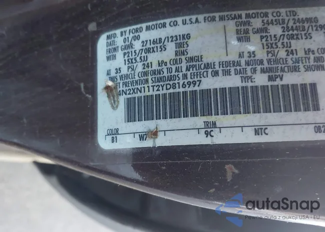 4N2XN11T2YD816997: 43789221