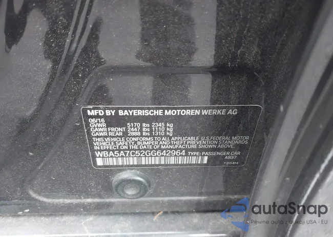 WBA5A7C52GG642964: 43789224