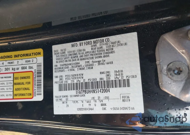 1FATP8UH4N5142004: 43789231