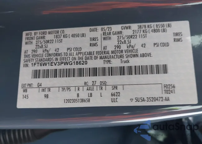 1FT6W1EV3PWG18620: 43789295