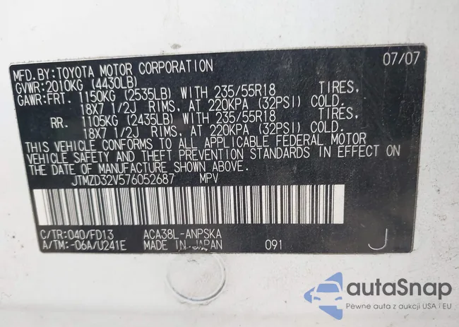 JTMZD32V576052687: 43789406