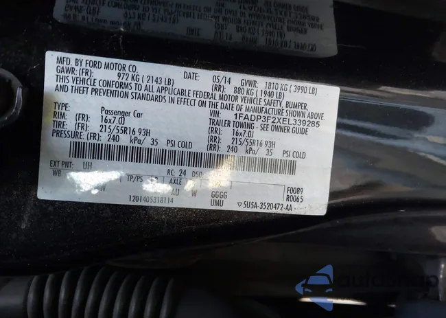 1FADP3F2XEL339285: 43789460