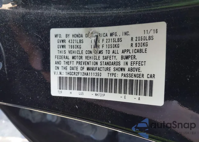 1HGCR2F12HA111350: 43788555