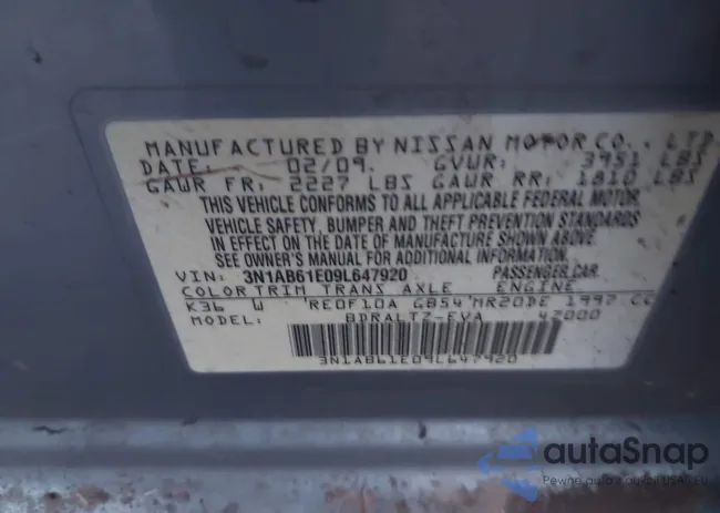 3N1AB61E09L647920: 43788734