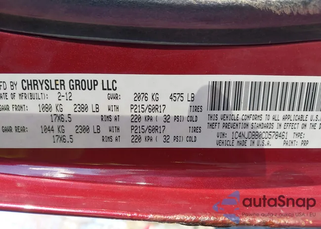 1C4NJDBB0CD578461: 43788783