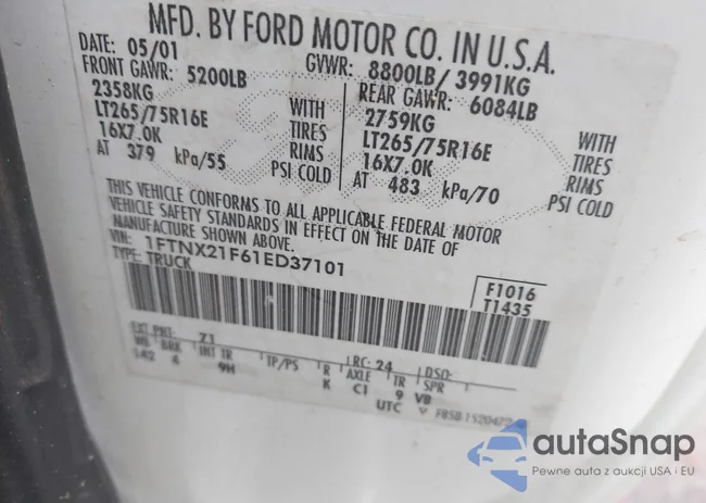 1FTNX21F61ED37101: 43788841