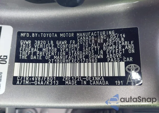 2T1BURHEXEC170980: 43790089