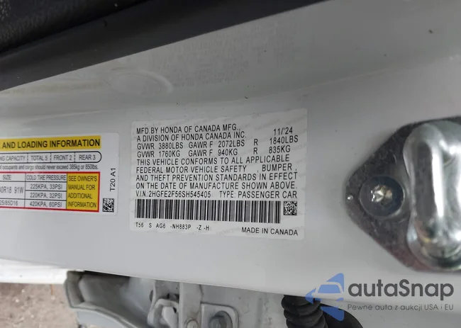 2HGFE2F56SH545405: 43790238