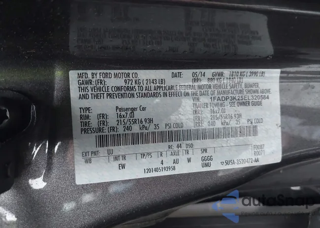 1FADP3K25EL320584: 43790305