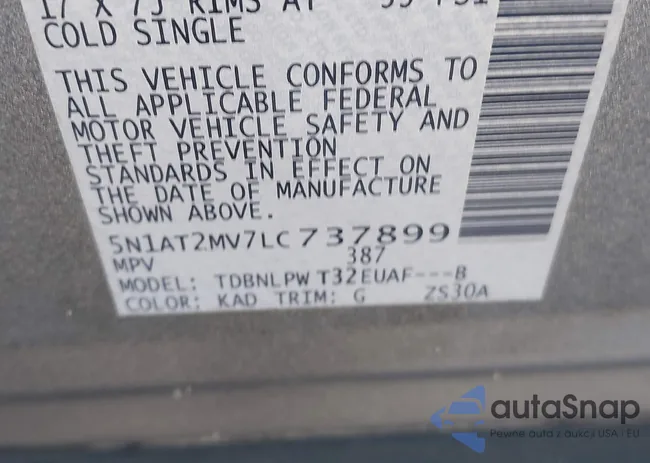 5N1AT2MV7LC737899: 43790321