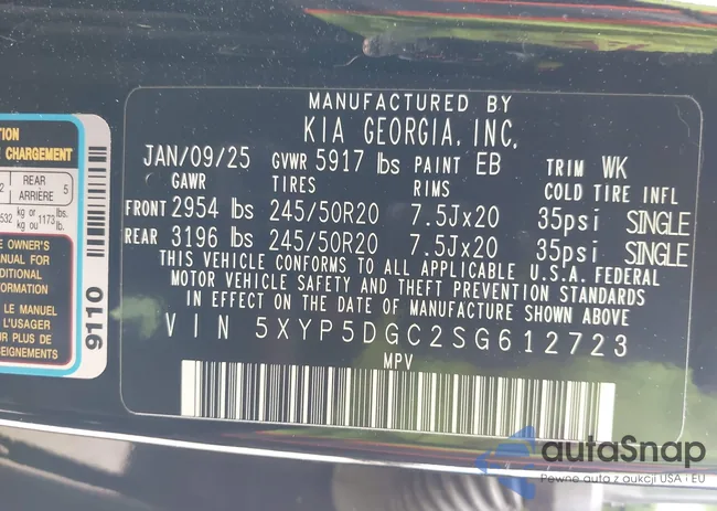 5XYP5DGC2SG612723: 43790404