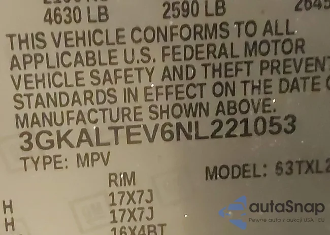 3GKALTEV6NL221053: 43790477