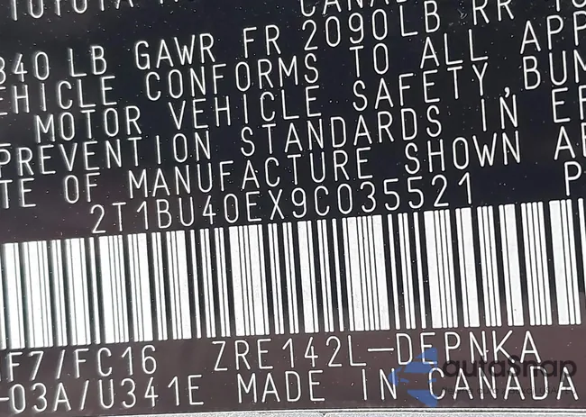 2T1BU40EX9C035521: 43789649