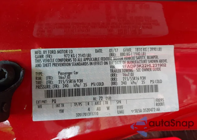 1FADP3K22HL231902: 43789746