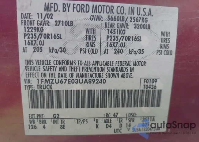 1FMZU67E03UA89240: 43789779