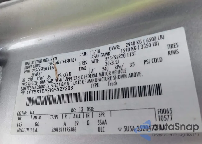 1FTEX1EP7KFA27208: 43789859