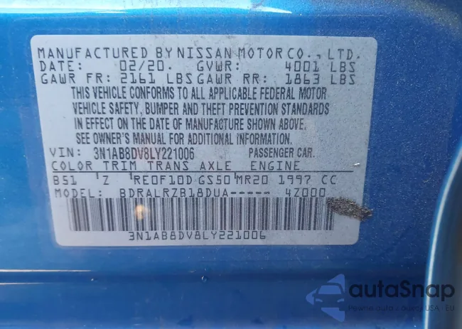 3N1AB8DV8LY221006: 43789875