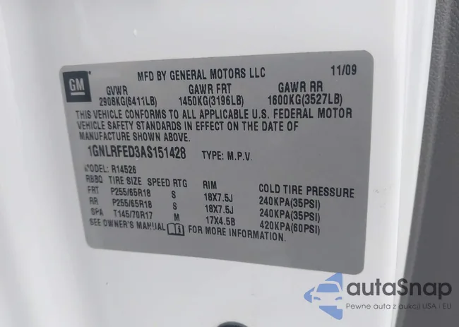 1GNLRFED3AS151428: 43791039