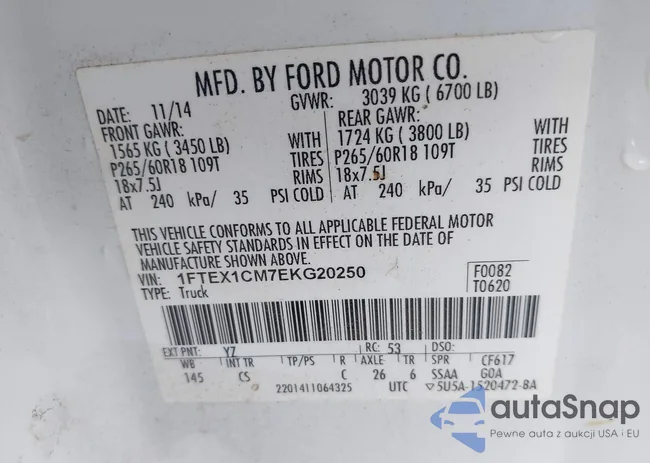 1FTEX1CM7EKG20250: 43791205