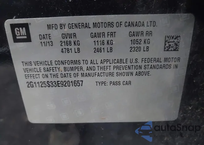 2G1125S33E9201657: 43791272