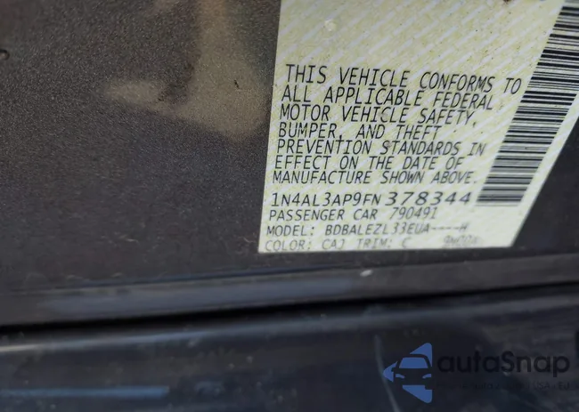 1N4AL3AP9FN378344: 43791273