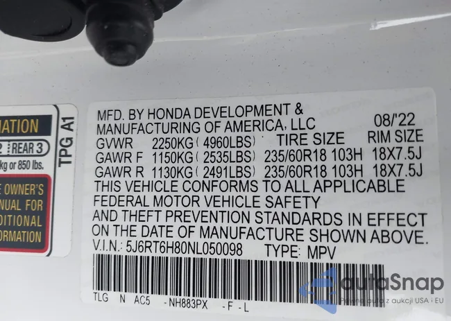 5J6RT6H80NL050098: 43791427