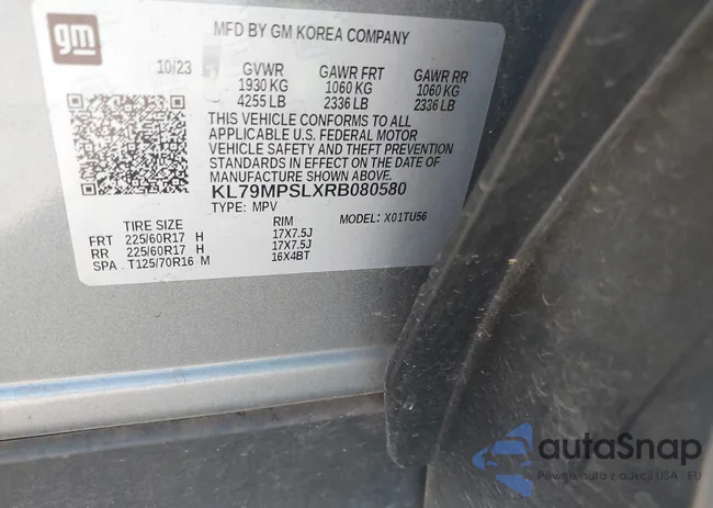 KL79MPSLXRB080580: 43791453