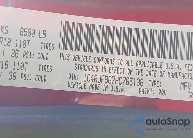 1C4RJFBG7HC765136: 43790660