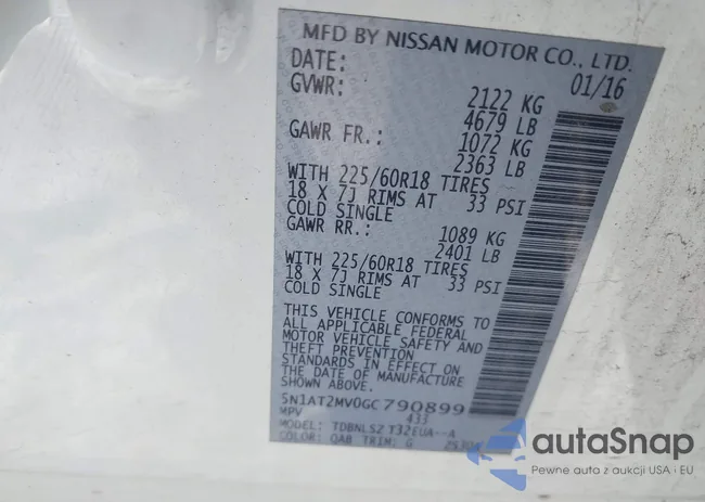 5N1AT2MV0GC790899: 43790902