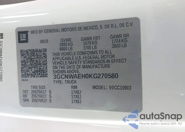 3GCNWAEH0KG270580: 43792005