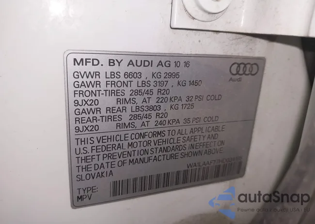 WA1LAAF77HD034195: 43792059