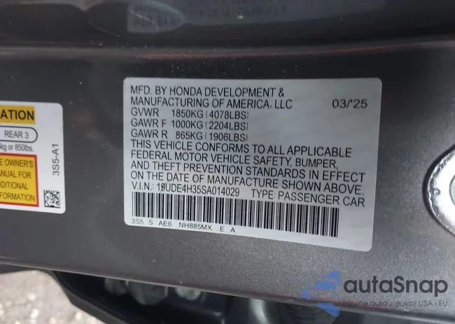 19UDE4H35SA014029: 43792130