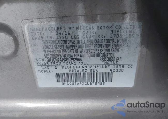 3N1CN7APXGL892955: 43792149