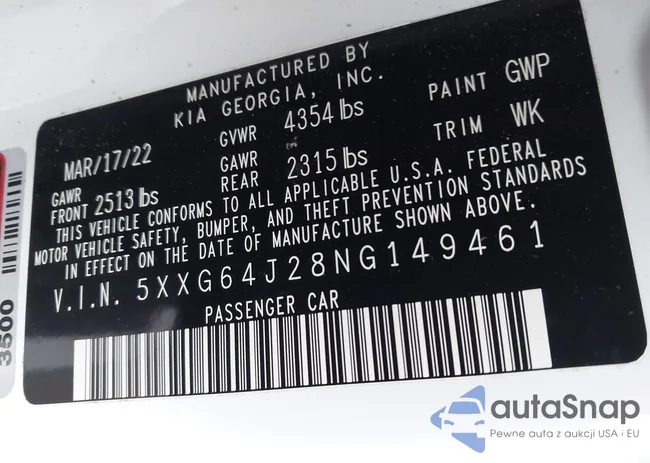 5XXG64J28NG149461: 43792232