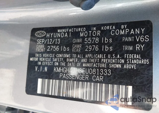 KMHGH4JH3EU081333: 43792485