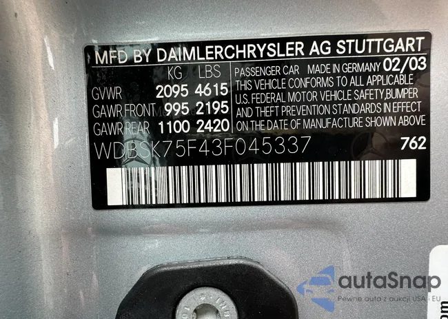 WDBSK75F43F045337: 43792496