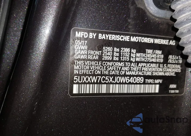 5UXXW7C5XJ0W64089: 43791646