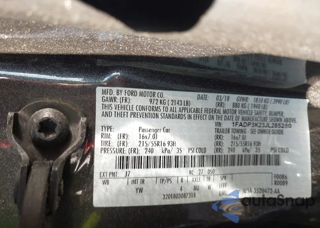 1FADP3K23JL285280: 43791885