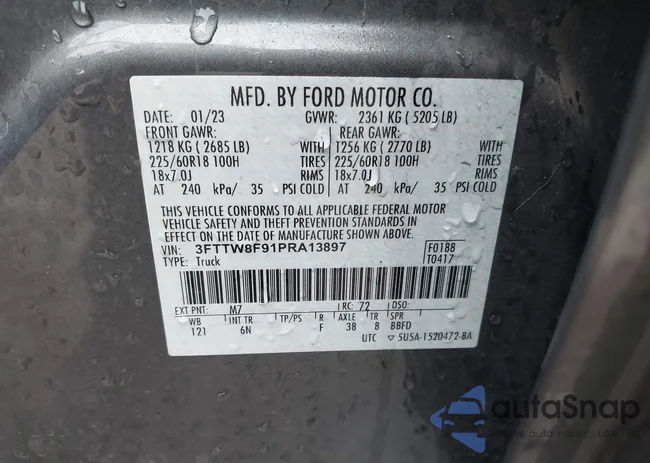 3FTTW8F91PRA13897: 43791945