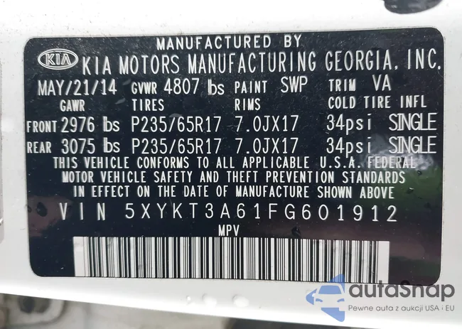 5XYKT3A61FG601912: 43791950