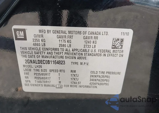 2GNALDEC0B1164823: 43793016