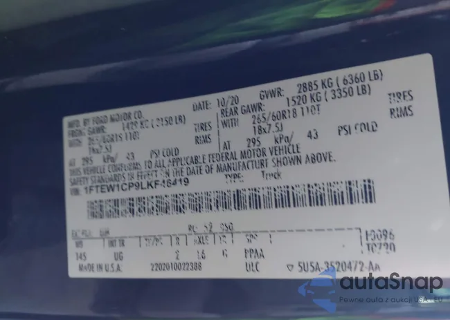 1FTEW1CP9LKF46419: 43793145