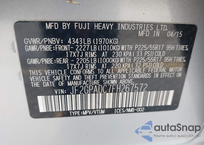 JF2GPADC7FH267572: 43793259