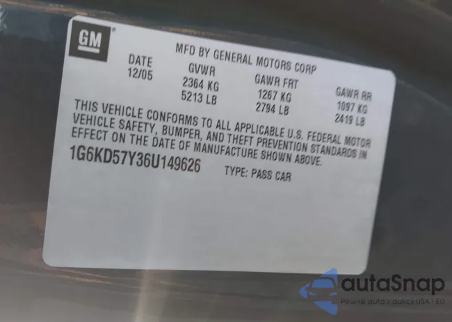 1G6KD57Y36U149626: 43793353