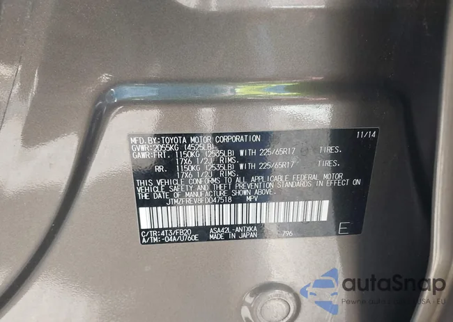 JTMZFREV8FD047518: 43793363