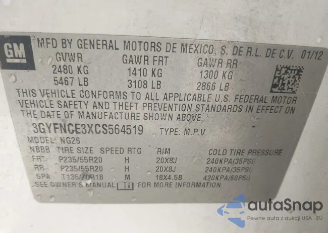 3GYFNCE3XCS564519: 43792807