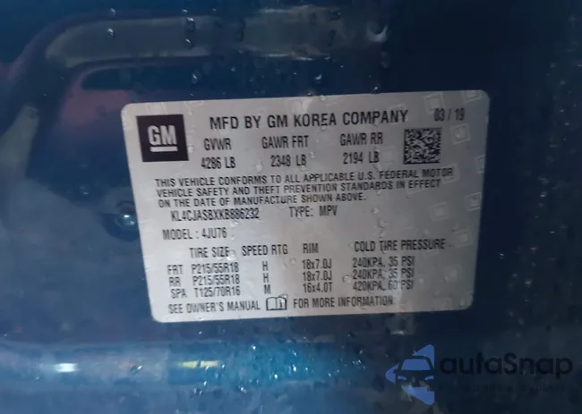 KL4CJASBXKB886232: 43793974