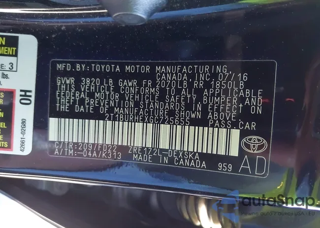 2T1BURHEXGC725655: 43794039