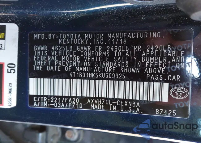 4T1B31HK5KU509925: 43794046