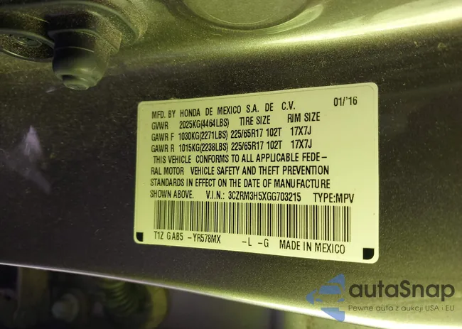 3CZRM3H5XGG703215: 43794167